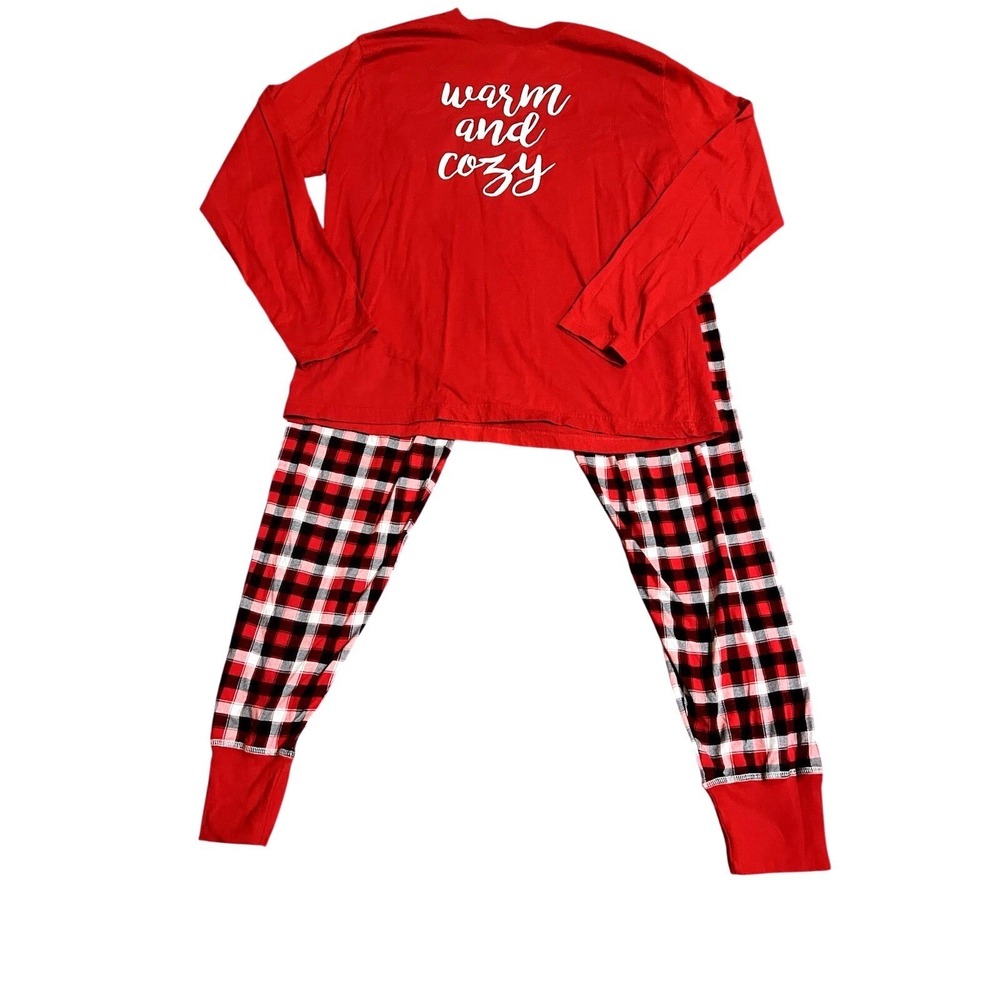 CHRISTMAS PAJAMAS SLEEPYTIME PJS unisex Adult XL‎ Warm And Cozy Plaid Family